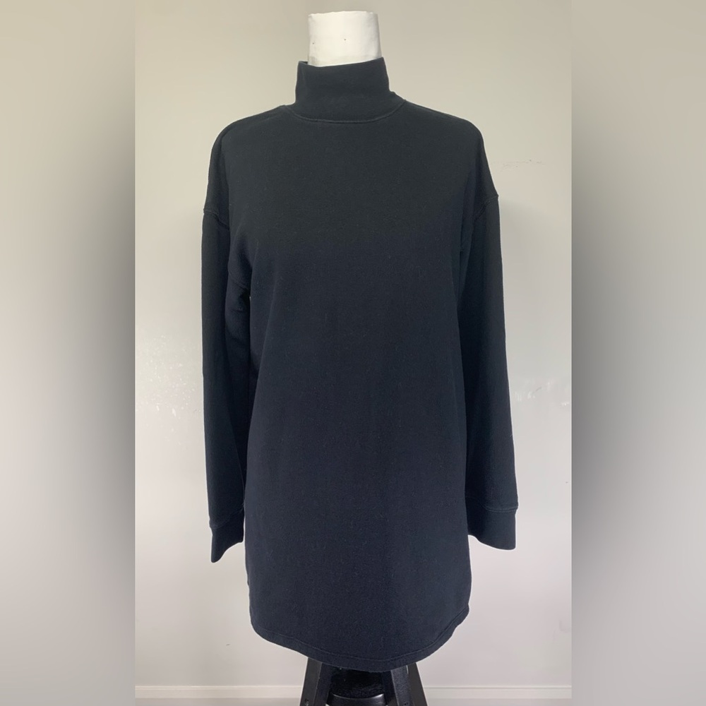 Wilfred Free Aritzia Black Mockโ Neck Sweatshirt Dress Tunic